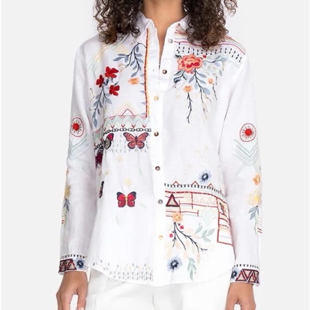 Johnny Was ARAVIS PANELED OVERSIZED SHIRT Size: M